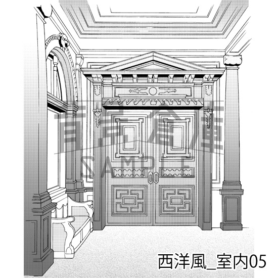 西洋風_背景素材集2(室内)_トーン