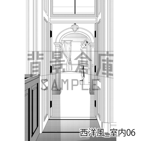 西洋風_背景素材集2(室内)_トーン