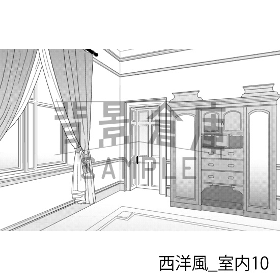 西洋風_背景素材集2(室内)_トーン