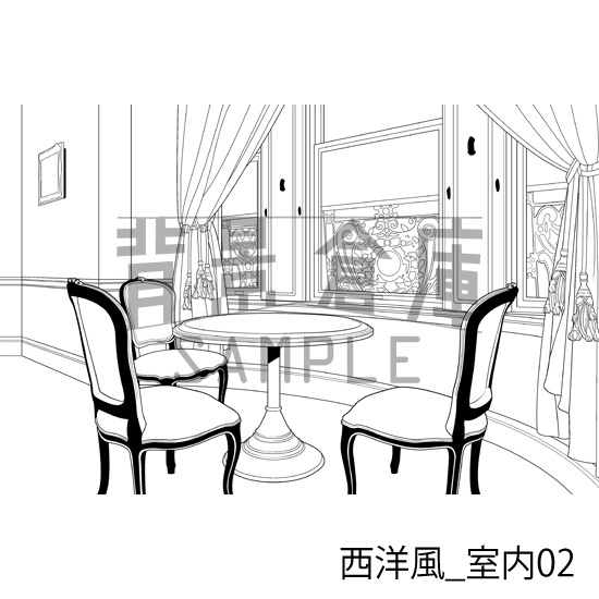 西洋風_背景素材集2(室内)_トーン