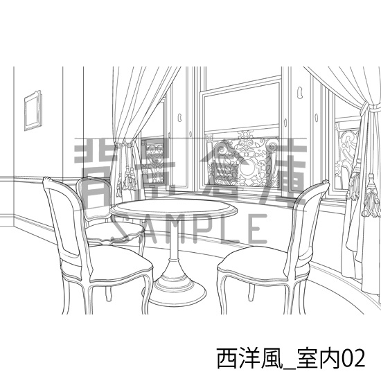 西洋風_背景素材集2(室内)_トーン