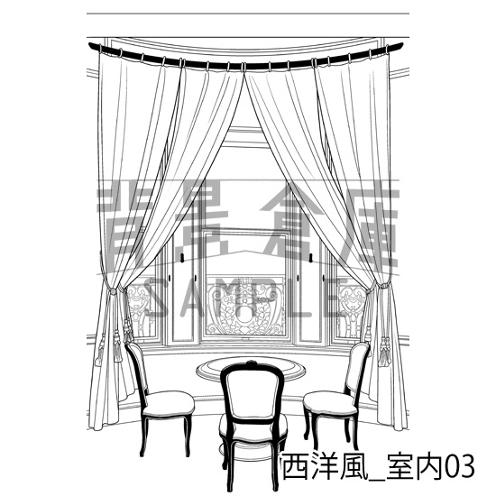 西洋風_背景素材集2(室内)_トーン