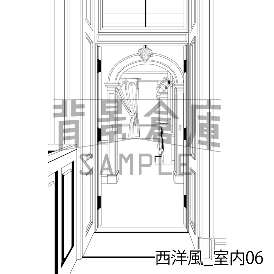 西洋風_背景素材集2(室内)_トーン