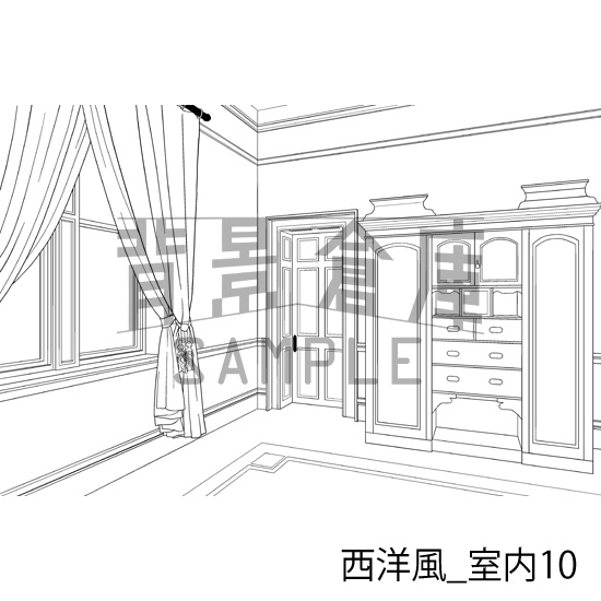 西洋風_背景素材集2(室内)_トーン