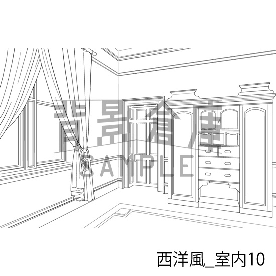 西洋風_背景素材集2(室内)_トーン