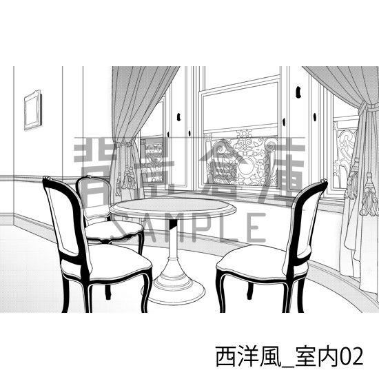 西洋風_背景素材集2(室内)_トーン