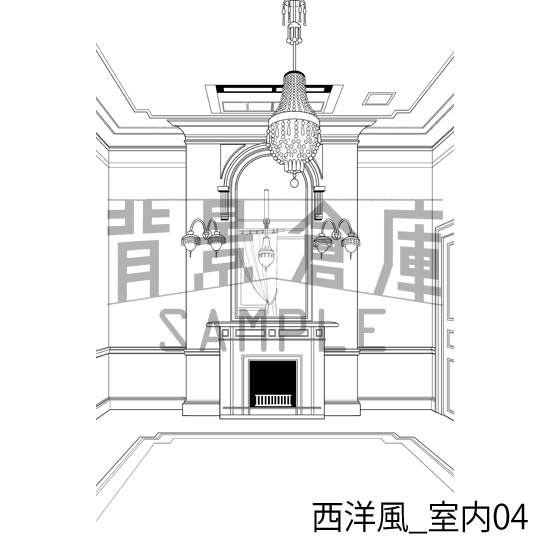 西洋風_背景素材集2(室内)_トーン