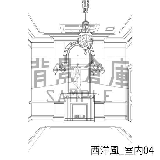 西洋風_背景素材集2(室内)_トーン
