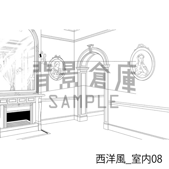 西洋風_背景素材集2(室内)_トーン