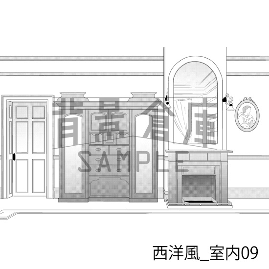 西洋風_背景素材集2(室内)_トーン