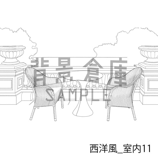 西洋風_背景素材集3(室内)_トーン