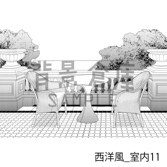 西洋風_背景素材集3(室内)_トーン