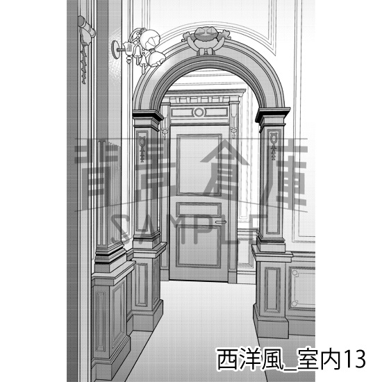 西洋風_背景素材集3(室内)_トーン