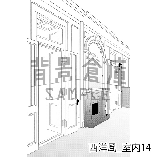 西洋風_背景素材集3(室内)_トーン