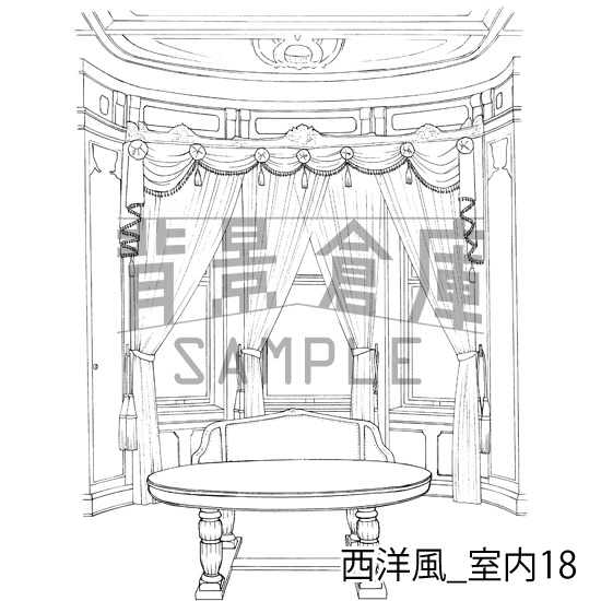 西洋風_背景素材集3(室内)_トーン
