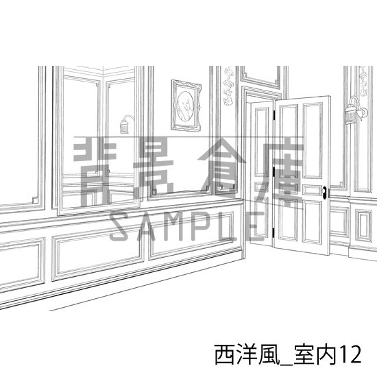 西洋風_背景素材集3(室内)_トーン