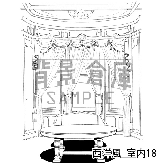 西洋風_背景素材集3(室内)_トーン