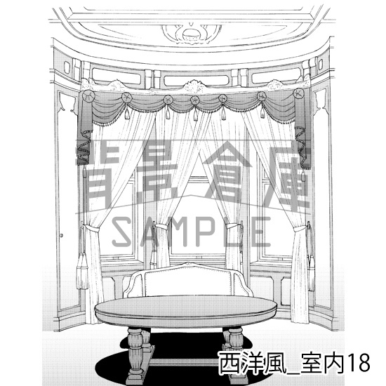 西洋風_背景素材集3(室内)_トーン