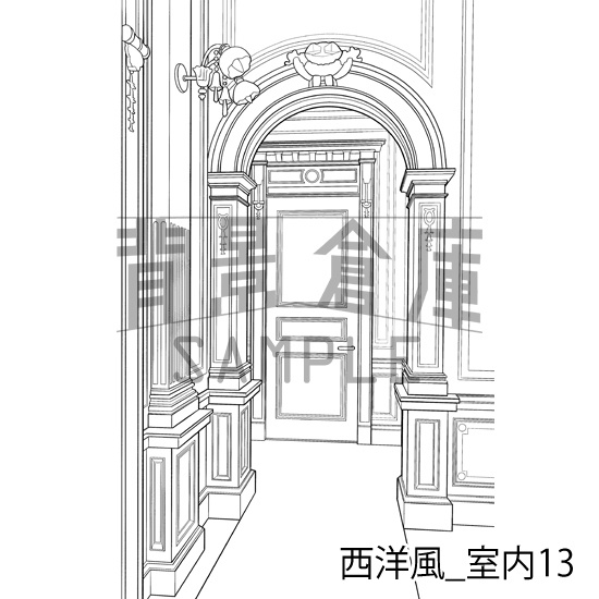 西洋風_背景素材集3(室内)_トーン