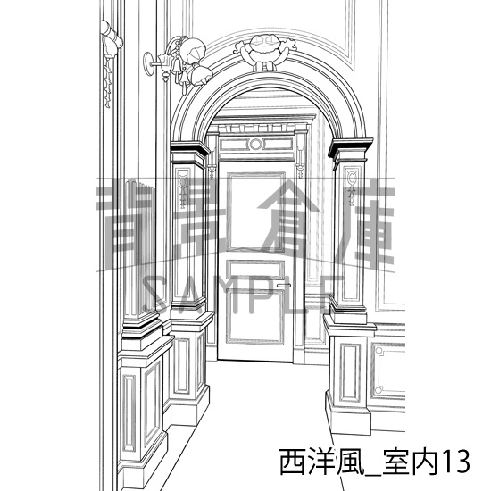西洋風_背景素材集3(室内)_トーン