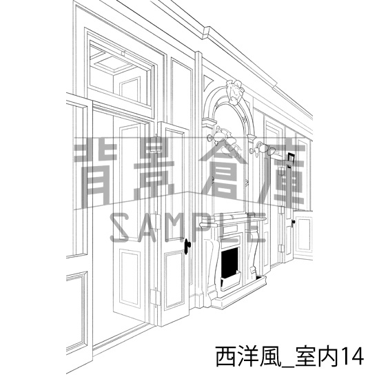 西洋風_背景素材集3(室内)_トーン