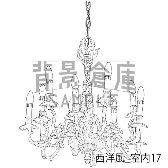 西洋風_背景素材集3(室内)_トーン