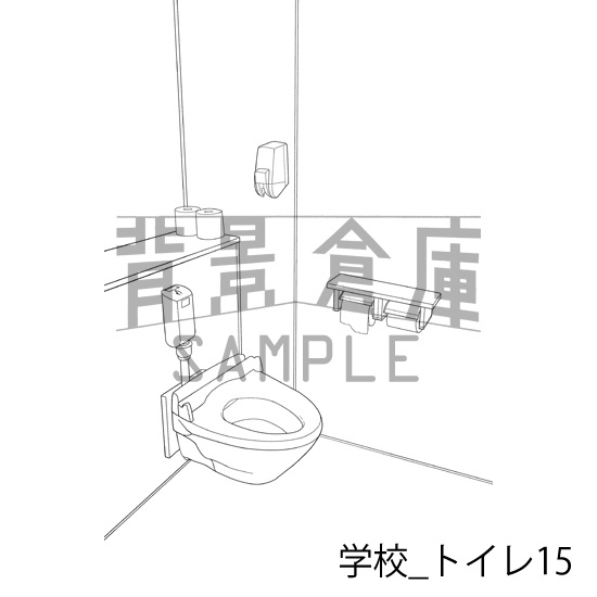 学校_背景素材集42(トイレ)_トーン