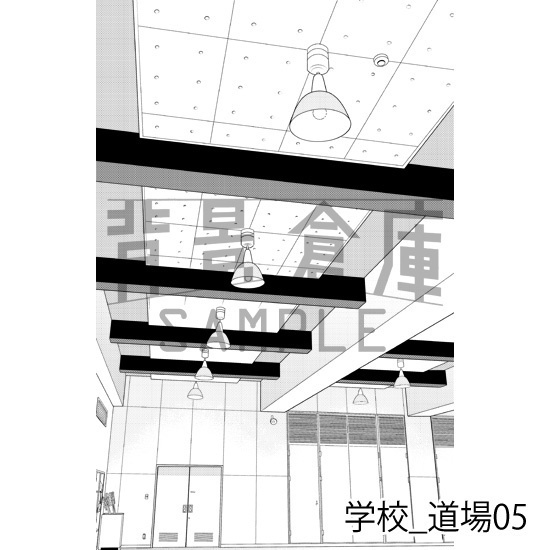 学校_背景素材集44(道場)_トーン