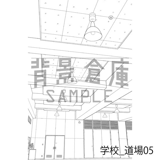 学校_背景素材集44(道場)_トーン