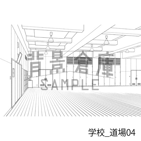 学校_背景素材集44(道場)_トーン