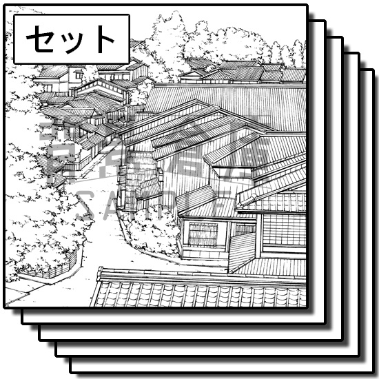 和風の背景集_セット15(街並)