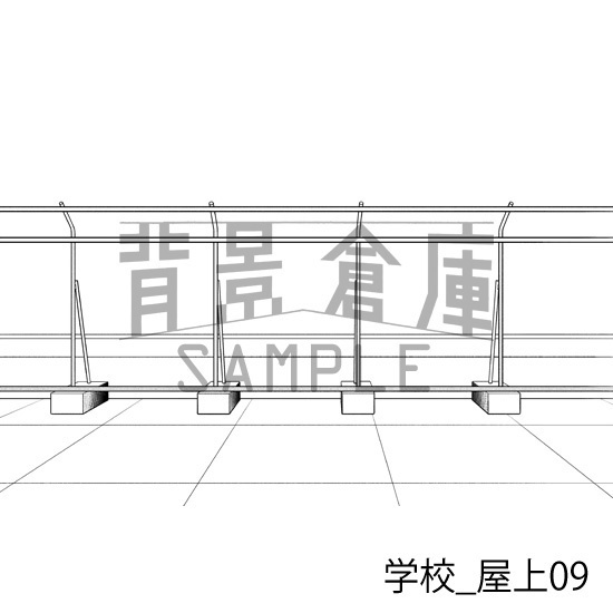 学校_背景素材集45(屋上)_トーン