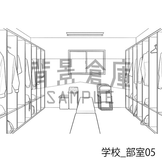 学校_背景素材集46(部室)_トーン
