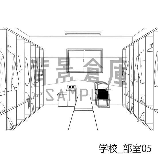 学校_背景素材集46(部室)_トーン