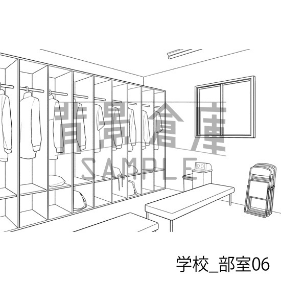 学校_背景素材集46(部室)_トーン