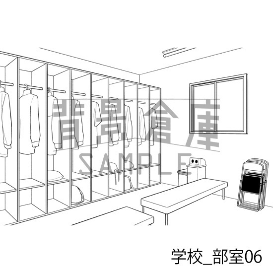 学校_背景素材集46(部室)_トーン
