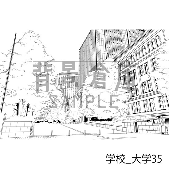 学校_背景素材集47(大学)_トーン