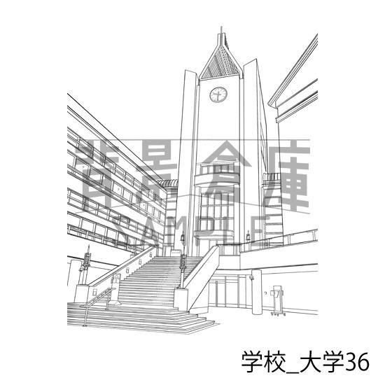 学校_背景素材集47(大学)_トーン