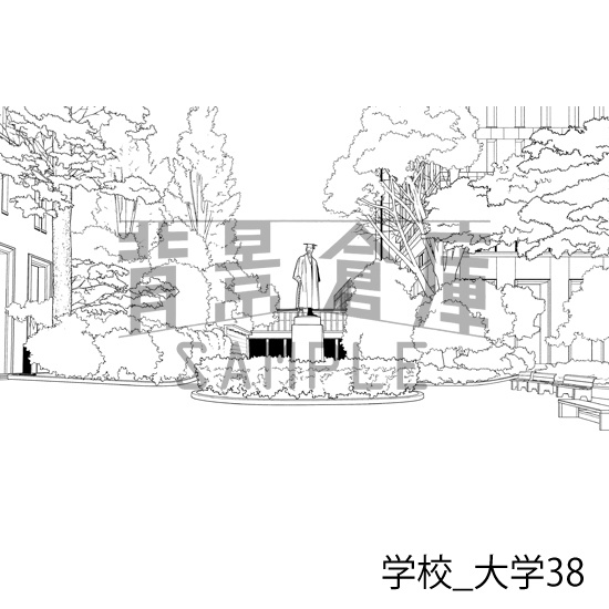学校_背景素材集48(大学)_トーン