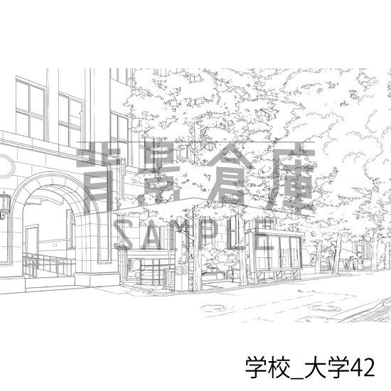 学校_背景素材集48(大学)_トーン