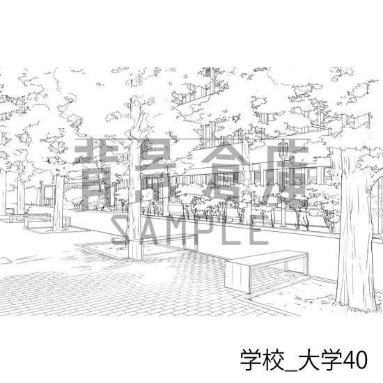 学校_背景素材集48(大学)_トーン