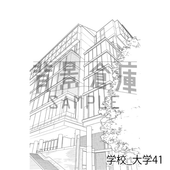 学校_背景素材集48(大学)_トーン