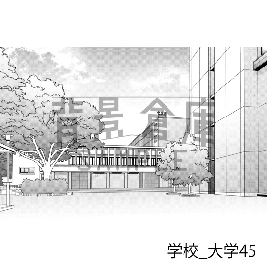 学校_背景素材集49(大学)_トーン