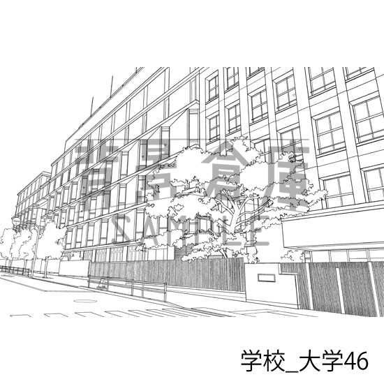 学校_背景素材集49(大学)_トーン