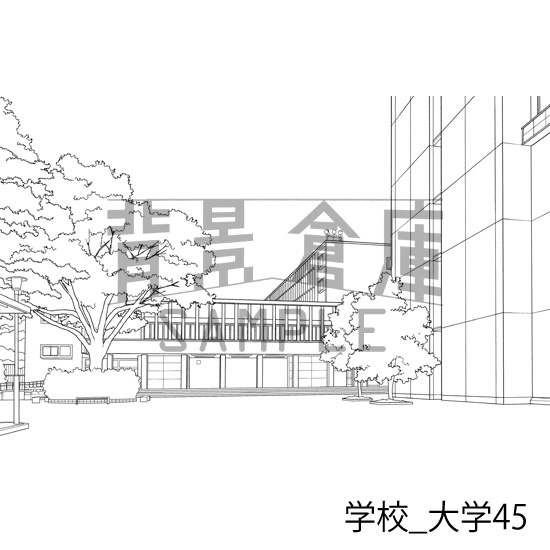 学校_背景素材集49(大学)_トーン