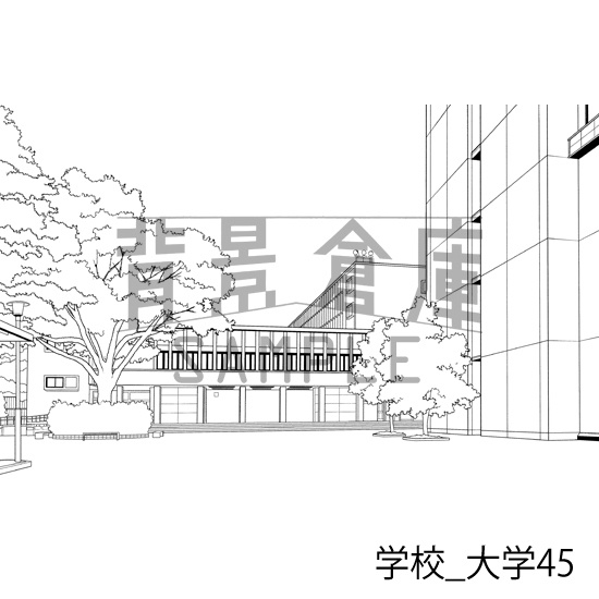 学校_背景素材集49(大学)_トーン