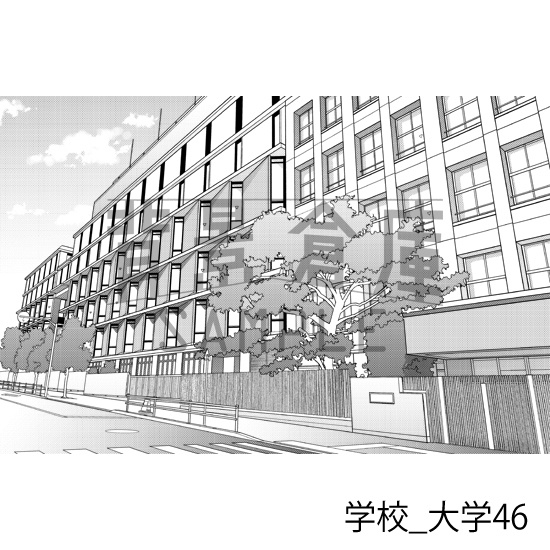 学校_背景素材集49(大学)_トーン