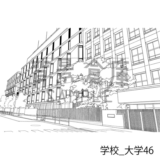 学校_背景素材集49(大学)_トーン