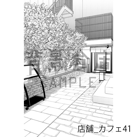 店舗_背景素材集31(カフェ)_トーン
