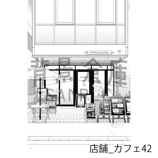 店舗_背景素材集31(カフェ)_トーン